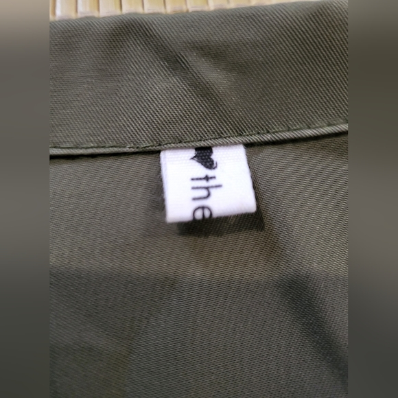 The One Medium Army Green Elbow Sleeve Midi Shirt Dress - Picture 4 of 9